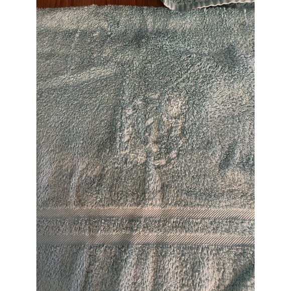 Ralph Lauren Vintage Bath Towel Set Aqua Blue Towels‎ are Monogrammed with "P" - Picture 5 of 5
